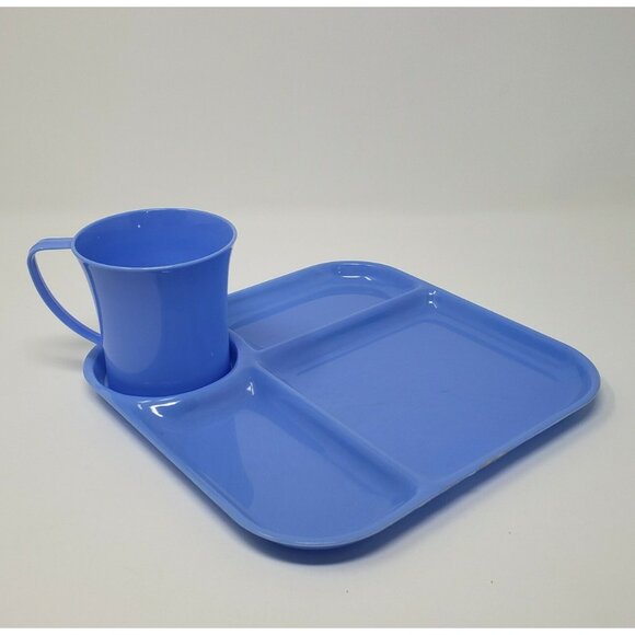 Beacon Plastic Picnic Plates Snack Trays Camping Dishes and Cups 12 pcs VINTAGE - Picture 4 of 12